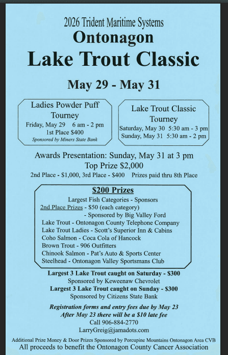 Ontonagon Lak Trout Classic