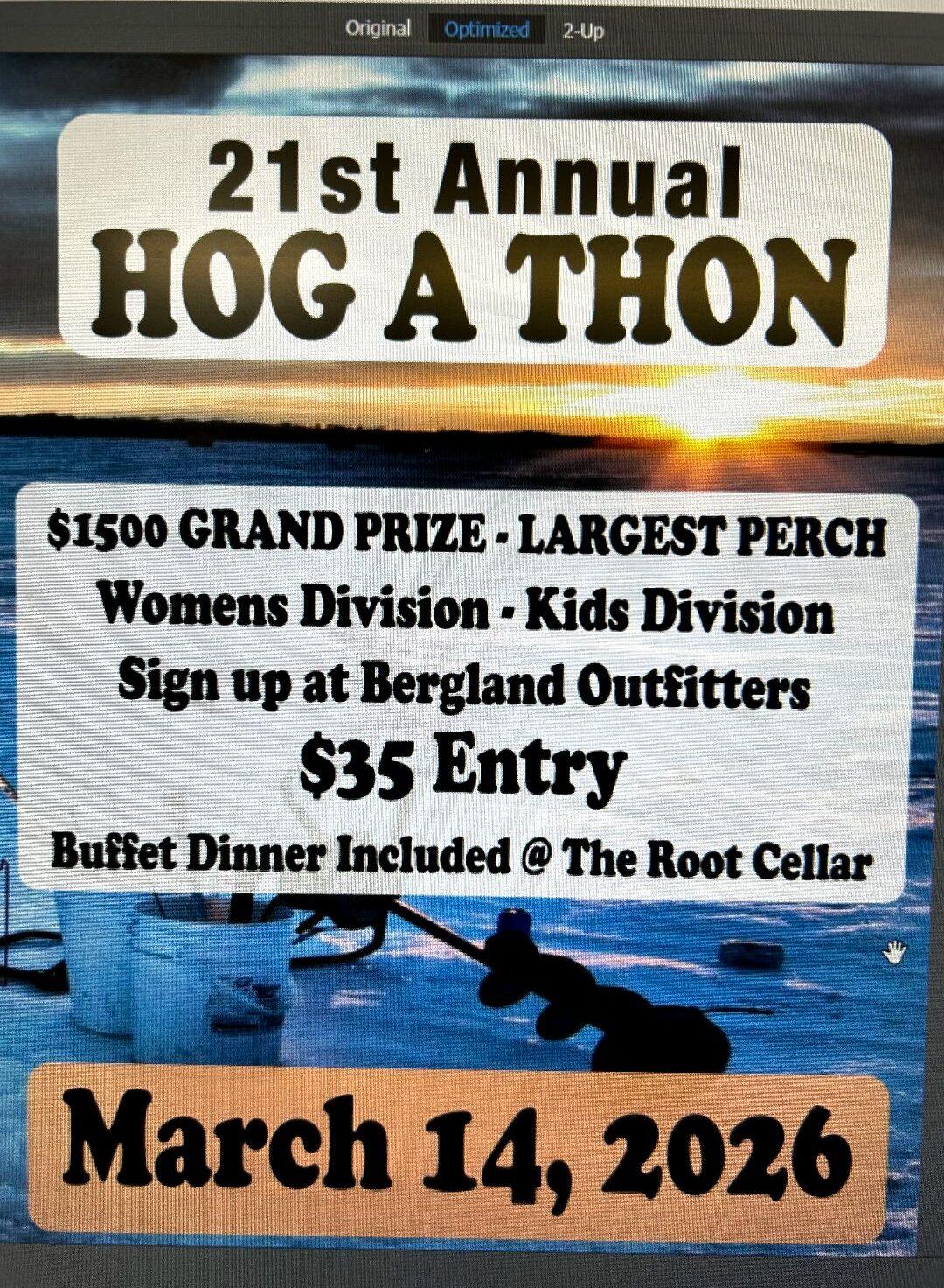 21st Annual Hog a Thon Ice Fishing Tournament