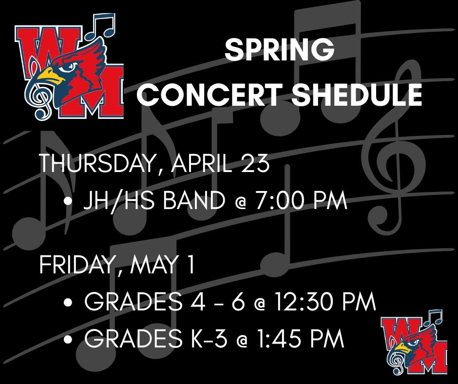 Spring Concert Schedule