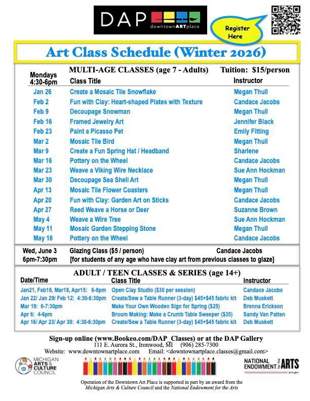 Multi-Age Classes at Downtown Art Place