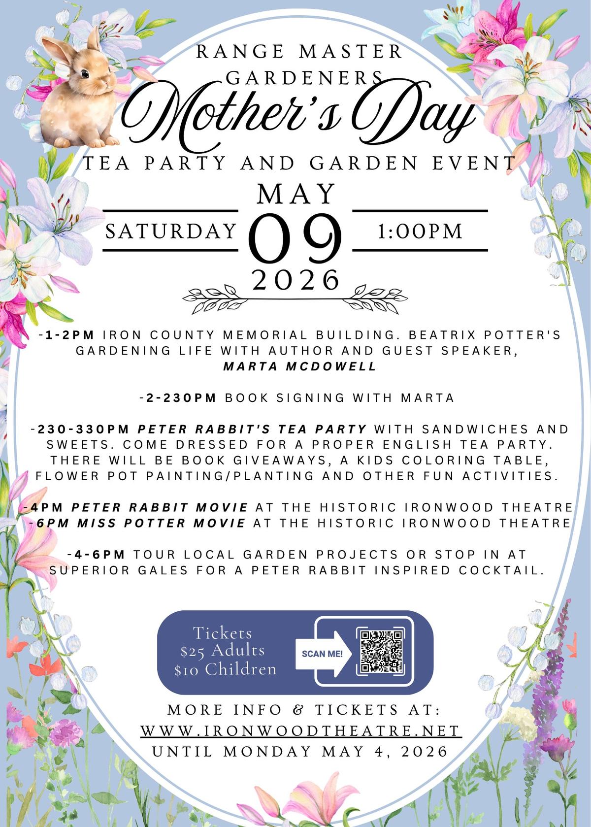 Mothers Day Tea Party and Garden Event